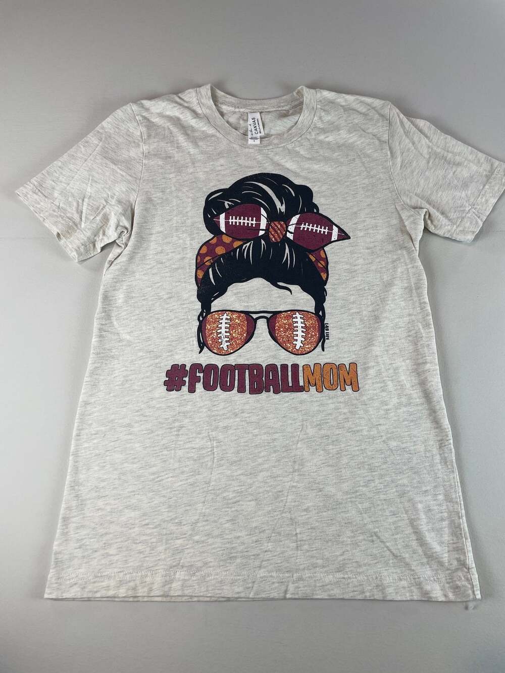 Football Mom Graphic Tee Heather Gray Size S